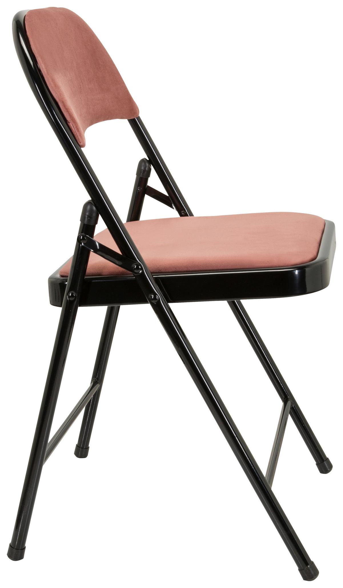 Zložljiv Stol Tudela I, Roza - roza/črna, Basics, kovina/tekstil (44/80/49cm) - MID.YOU