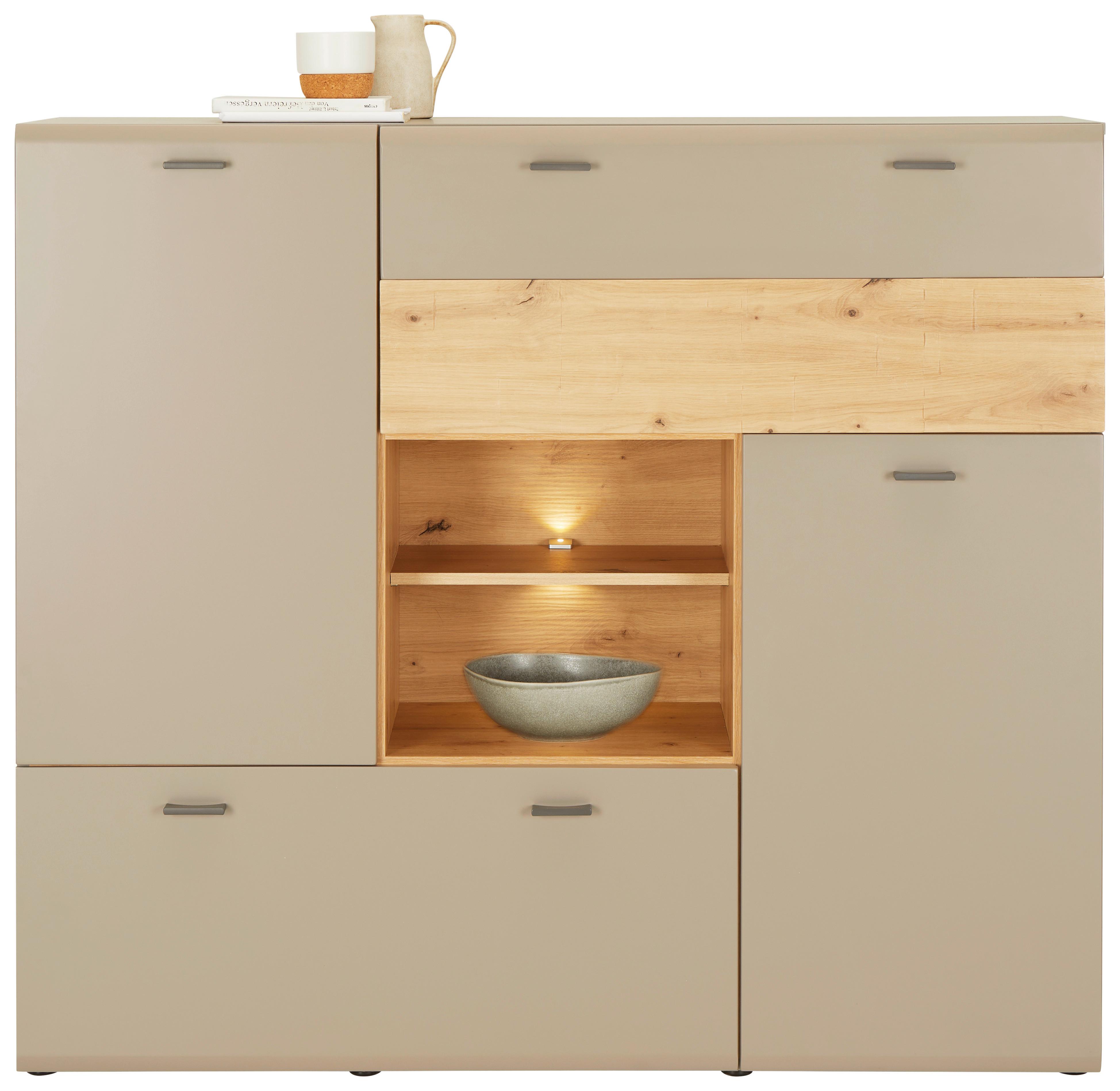 Highboard in Eichefarben - Eichefarben, MODERN, Holzwerkstoff (135/119/38cm) - Modern Living