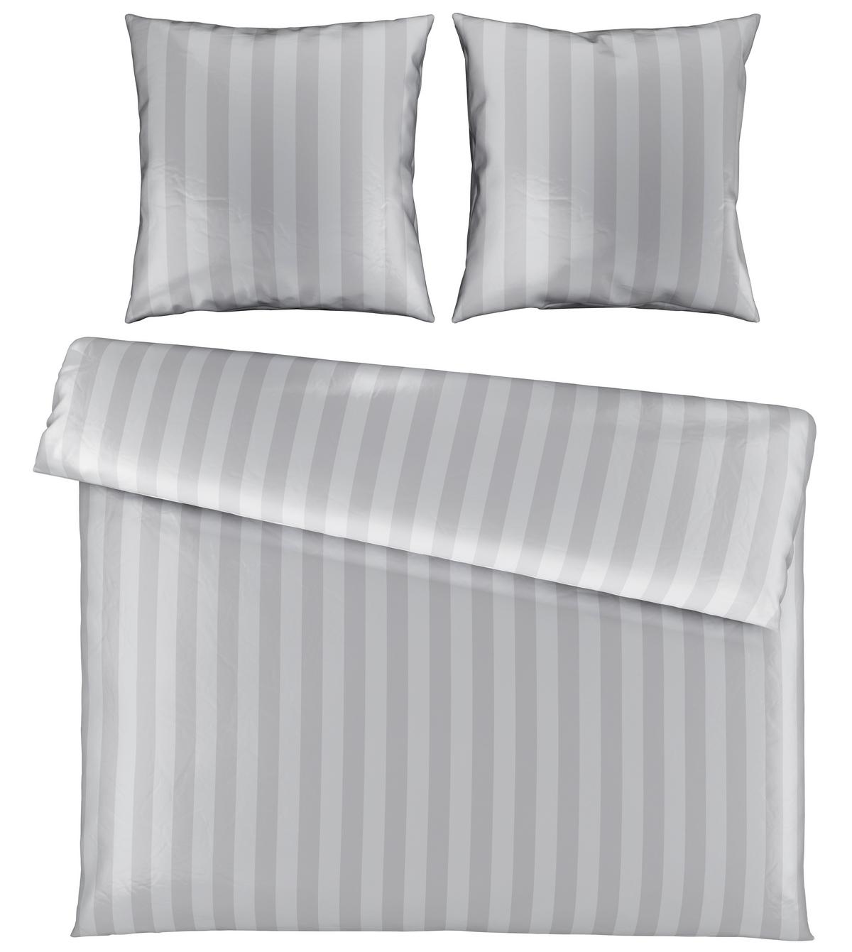 POŚCIEL DOBBY - kolor srebrny, Konventionell, tkanina (200/200cm) - Novel