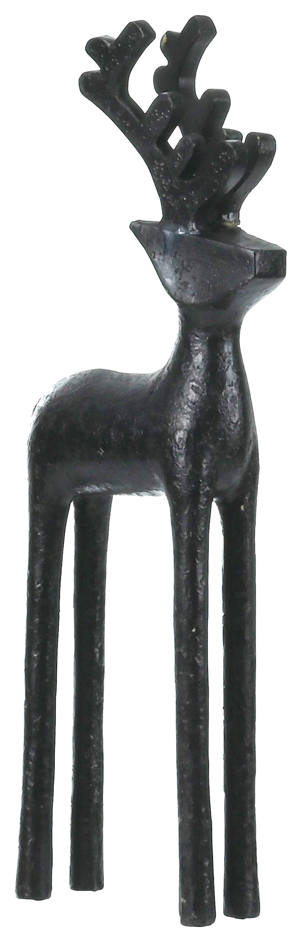 Dekorentier Deer Schwarz - Schwarz, Modern, Kunststoff (9,8/26/3,1cm) - Modern Living
