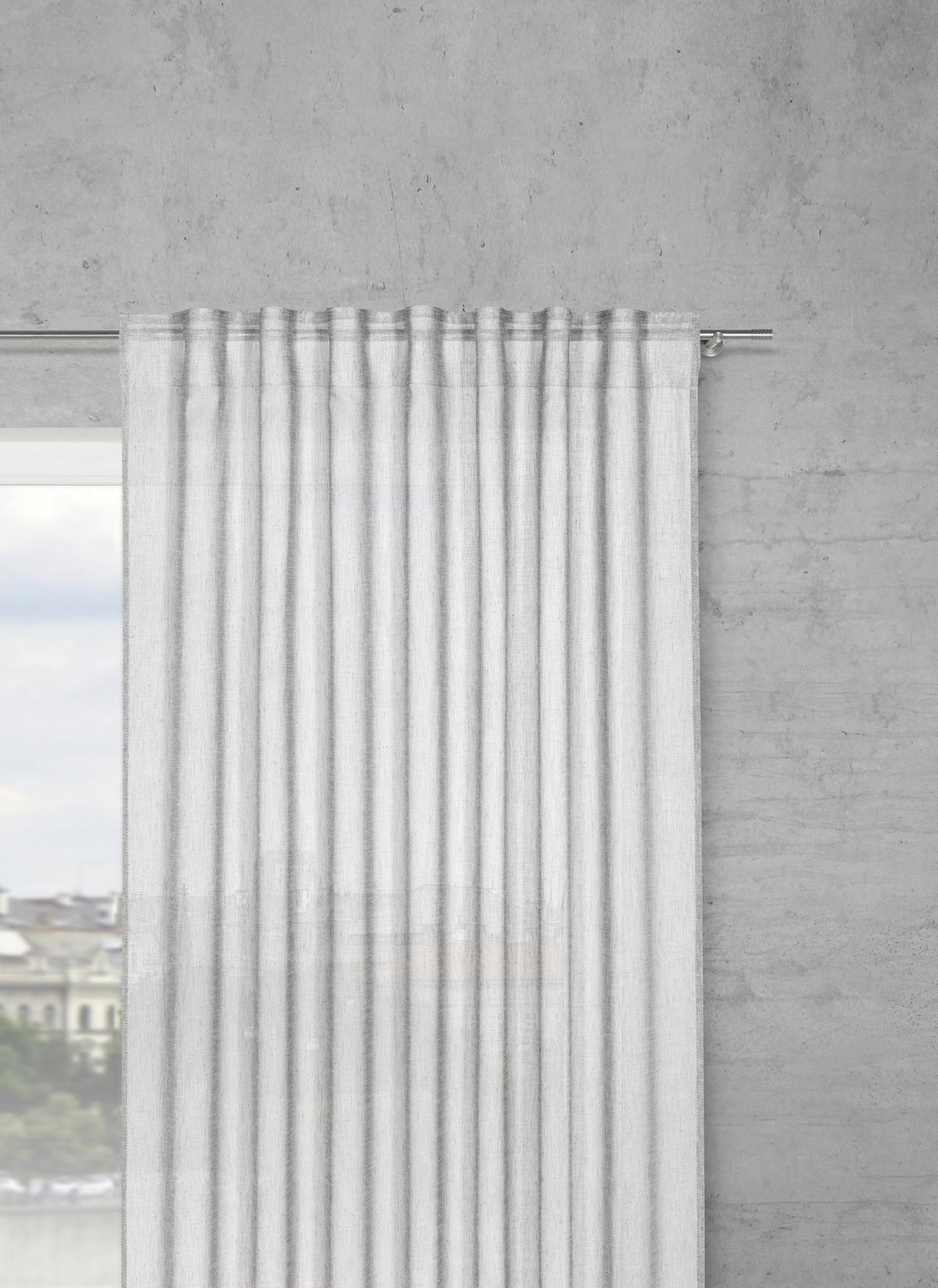 Fertigvorhang Sigrid in Grau ca. 140x245cm - Grau, Romantik / Landhaus, Textil (140/245cm) - Premium Living