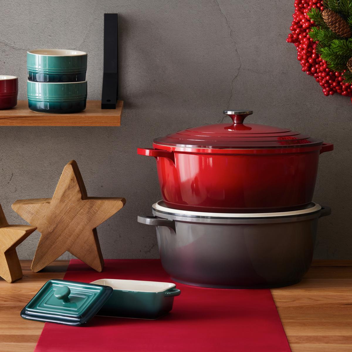Cratiță cu capac ELISA 6,3L - roșu, Konventionell, metal (28/12cm) - Modern Living