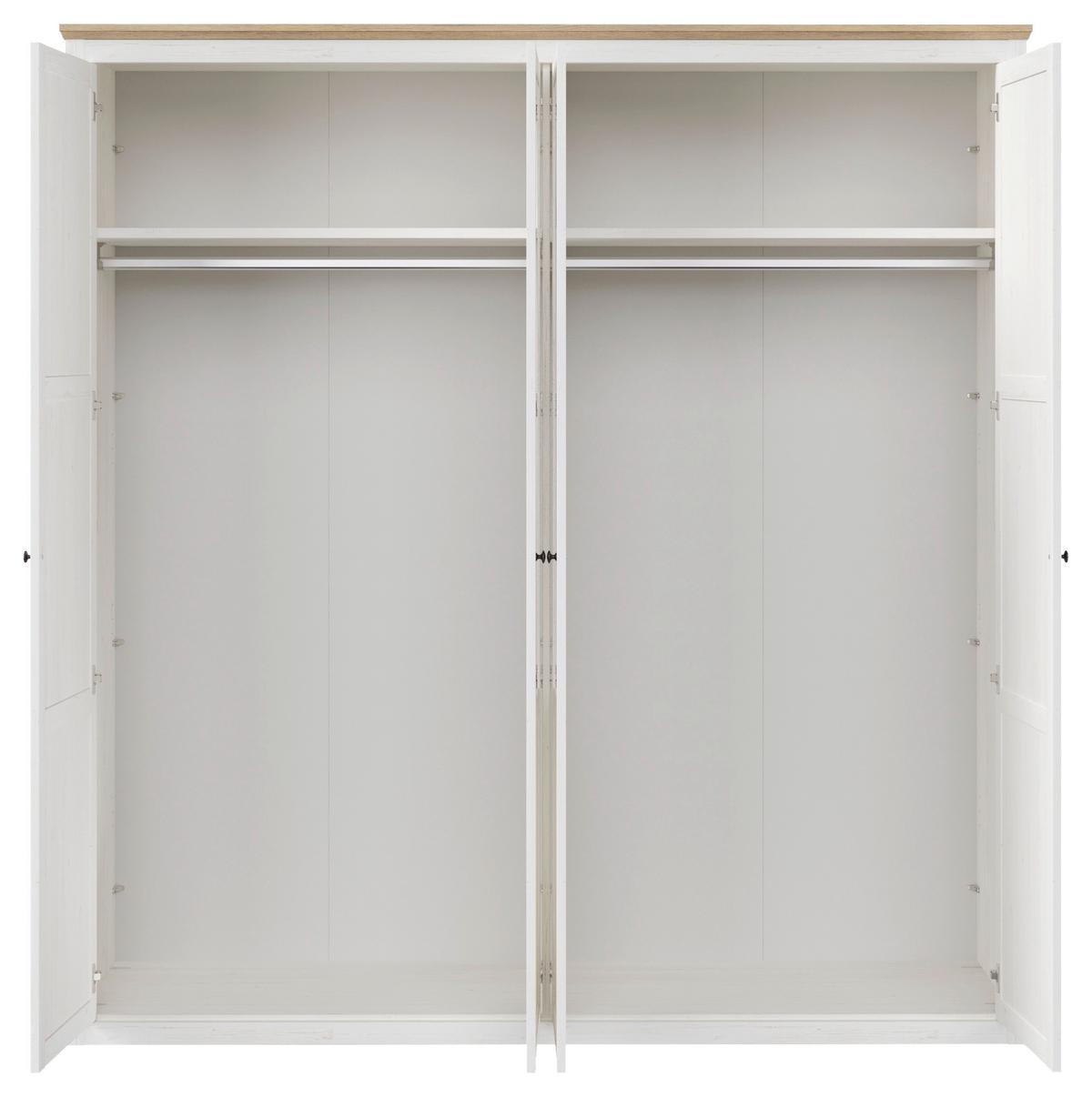 Drehtürenschrank Korsika Eiche-/Pinienfarben - Eichefarben/Schwarz, ROMANTIK / LANDHAUS, Holzwerkstoff/Metall (208,6/219,7/62cm) - Mömax
