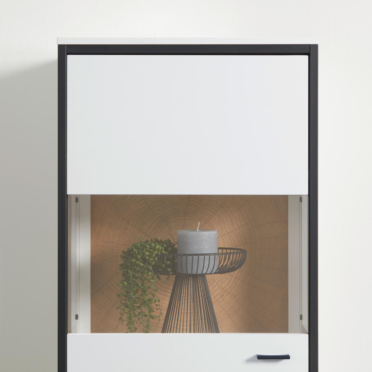 Highboard Florenz Schwarz/Weiß/Eiche Artisan - Schwarz/Weiß, MODERN, Glas/Holzwerkstoff (60,2/137,6/38cm) - Premium Living