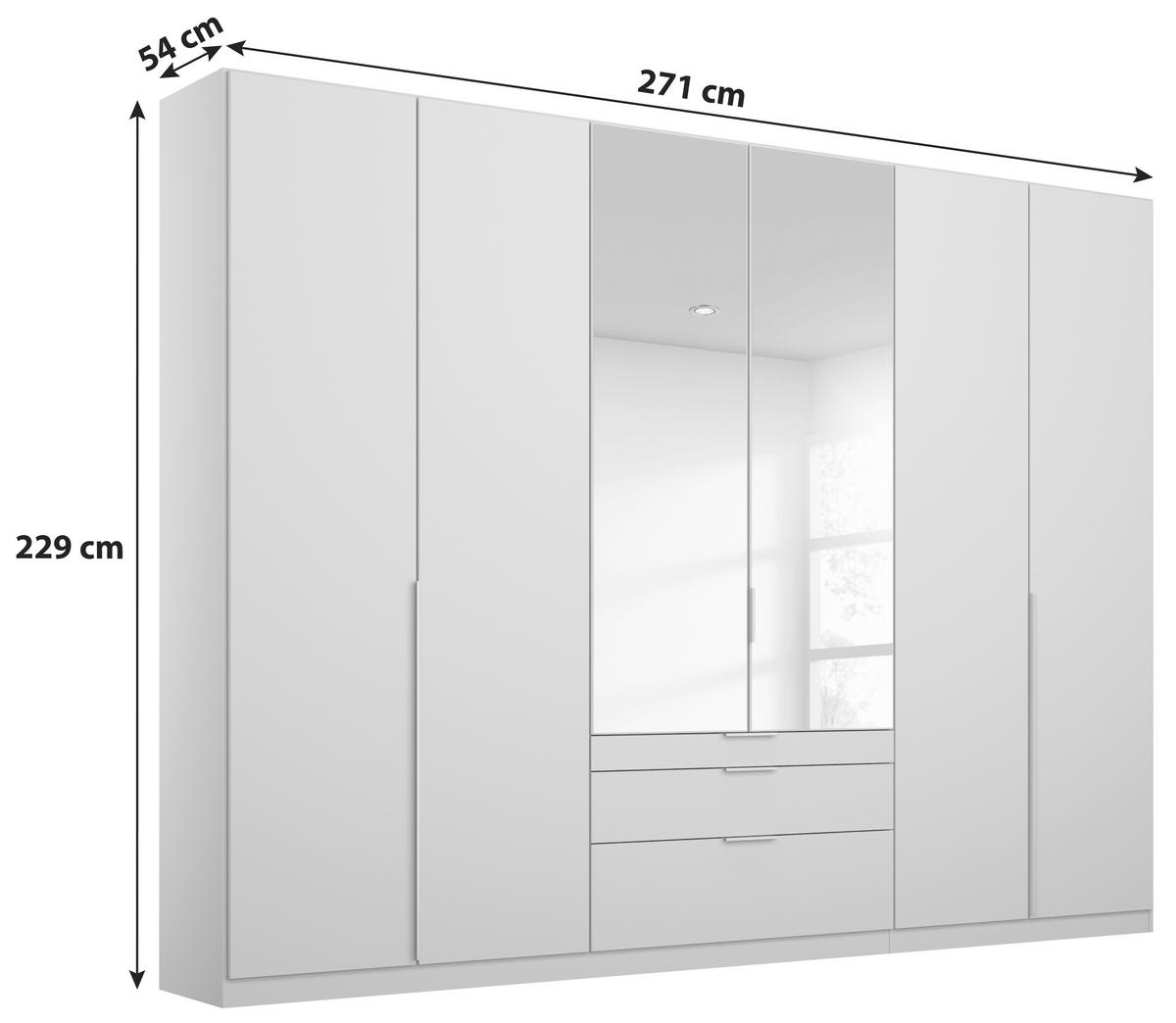 Dulap cu uși rotative ALABAMA - argintiu/gri deschis, Modern, material pe bază de lemn (271/229/54cm)