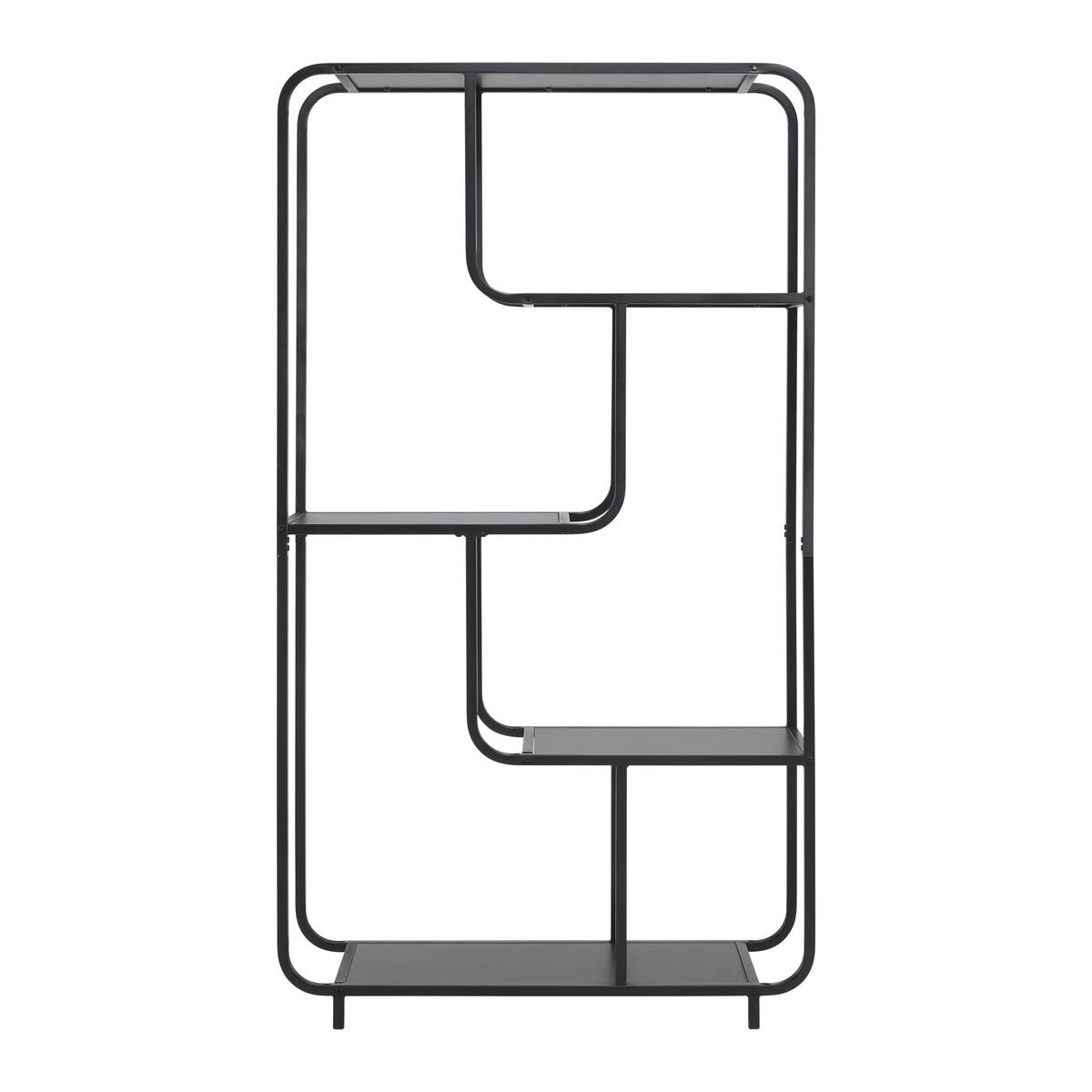 Polc Bend - fekete, Modern, faalapú anyag/fém (100/180/33cm) - Mömax