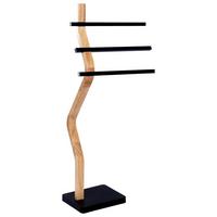 Držalo Za Brisače Emilio, Naravne Barve, Črna - črna/naravne barve, Trend, kovina/leseni material (43/85/26cm) - Homezone
