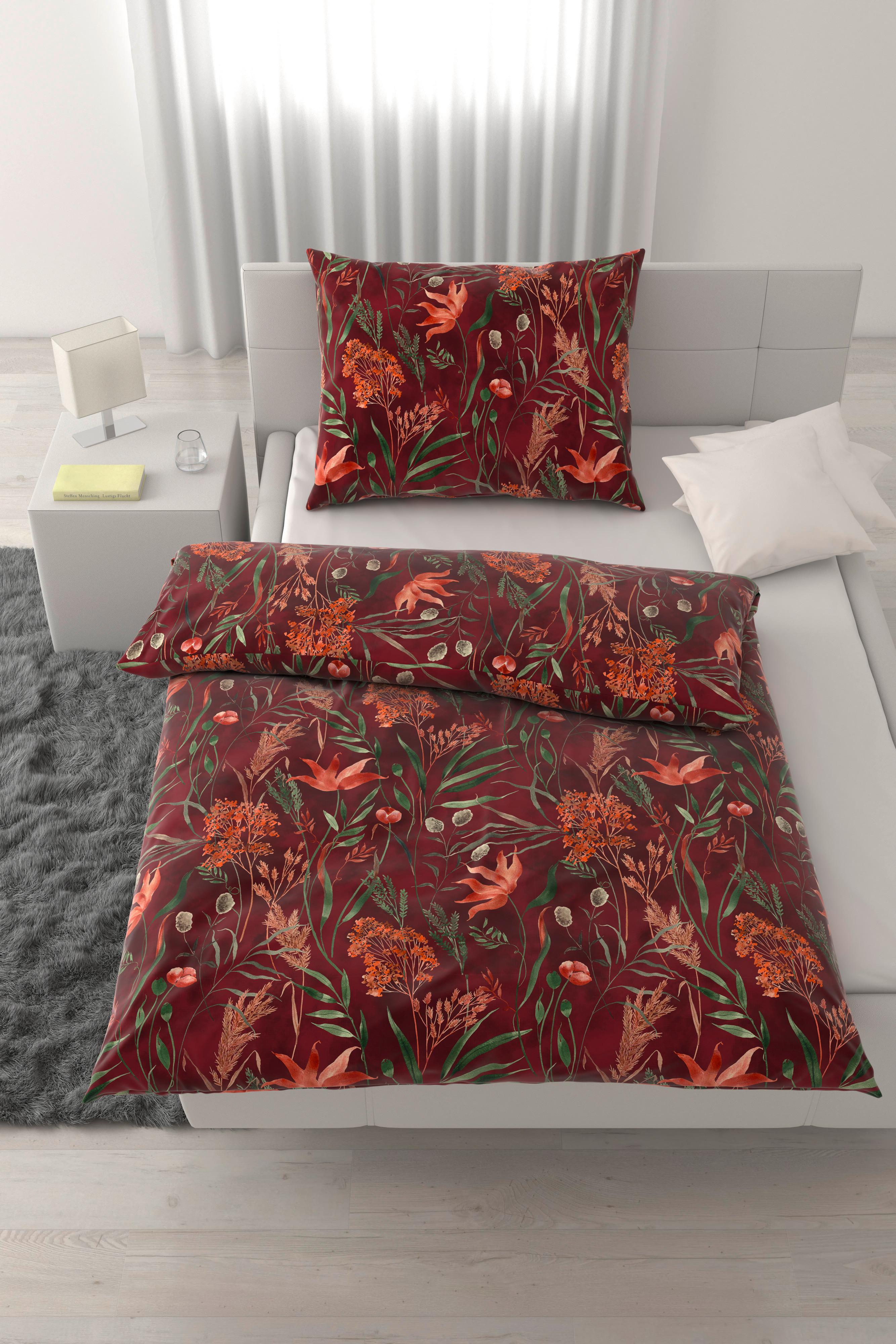 Bettwäsche Nora Rot ca. 140x200cm - Rot, MODERN, Textil (140/200cm) - Mömax
