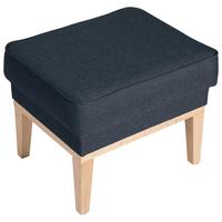 HOCKER ANGELO - Dunkelblau/Naturfarben, KONVENTIONELL, Holz/Textil (50/41/41cm) - Max Winzer