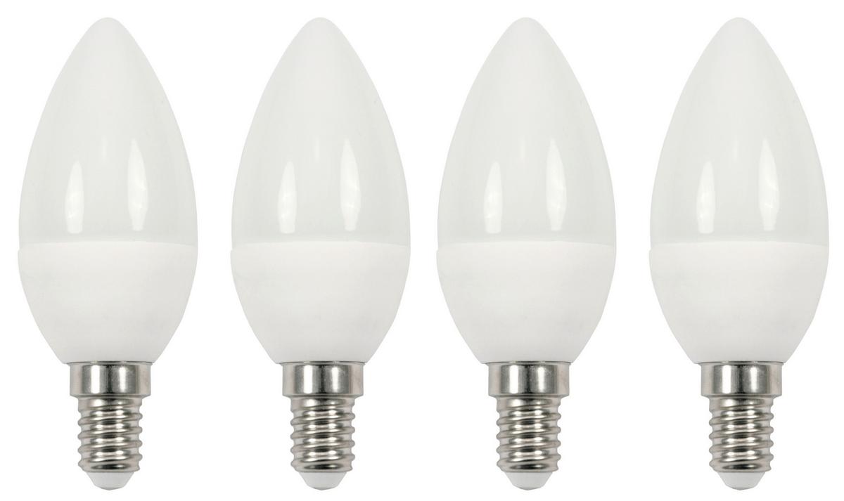 LED-Leuchtmittel Multi max. 5,5 Watt, 4 Stück - Weiß, Kunststoff/Metall (3,7/9,9cm) - Mömax