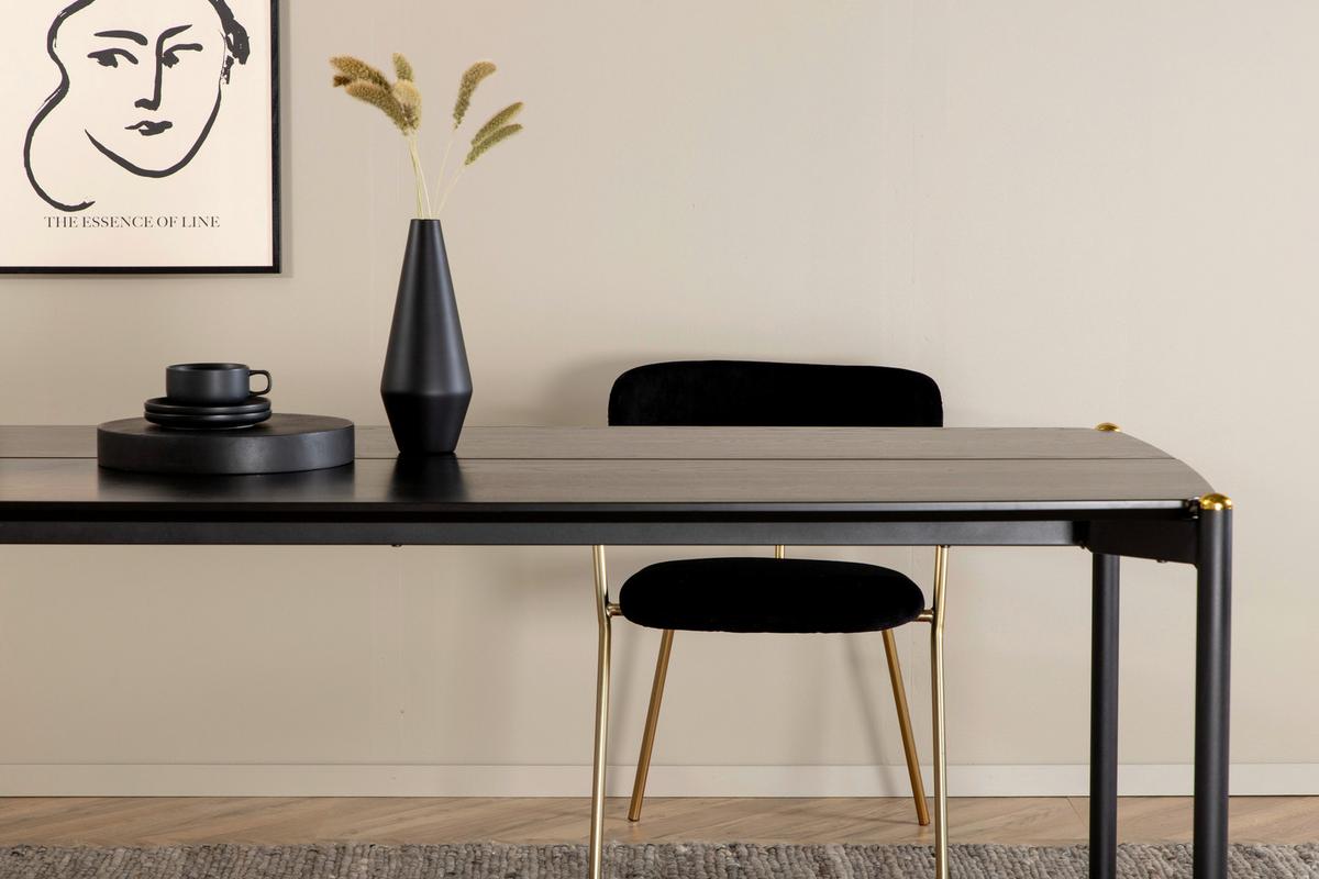 ESSTISCH PELLE - Schwarz, Design, Holzwerkstoff/Metall (190/90/75cm) - Livetastic