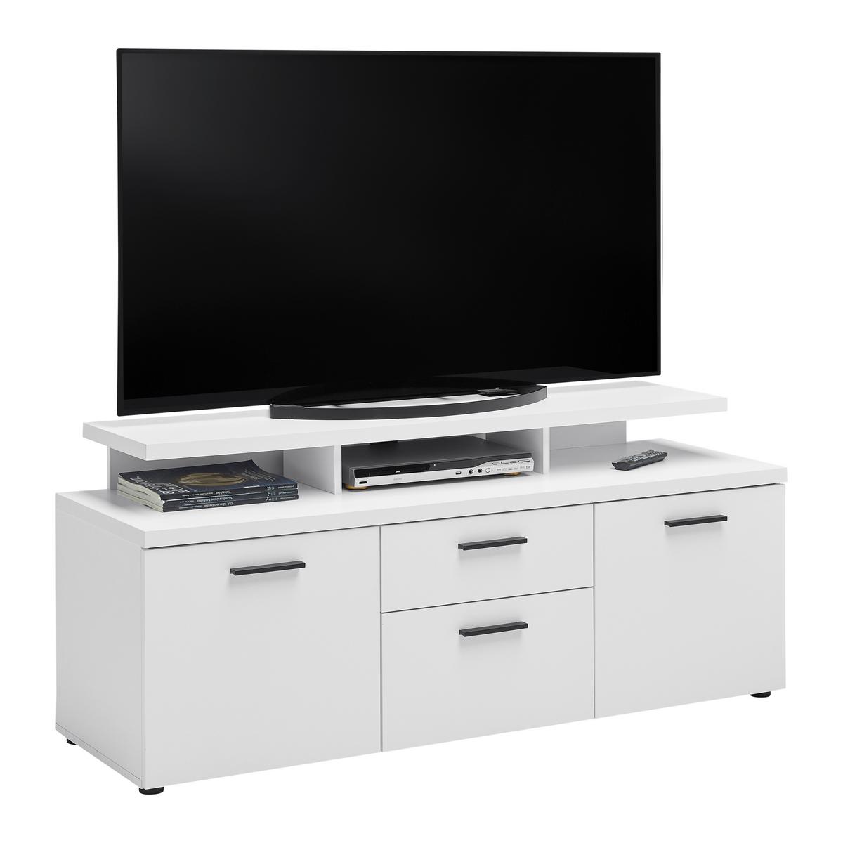 Lowboard Sydney Weiß - Schwarz/Weiß, MODERN, Holzwerkstoff/Kunststoff (151/66/47cm) - Mömax