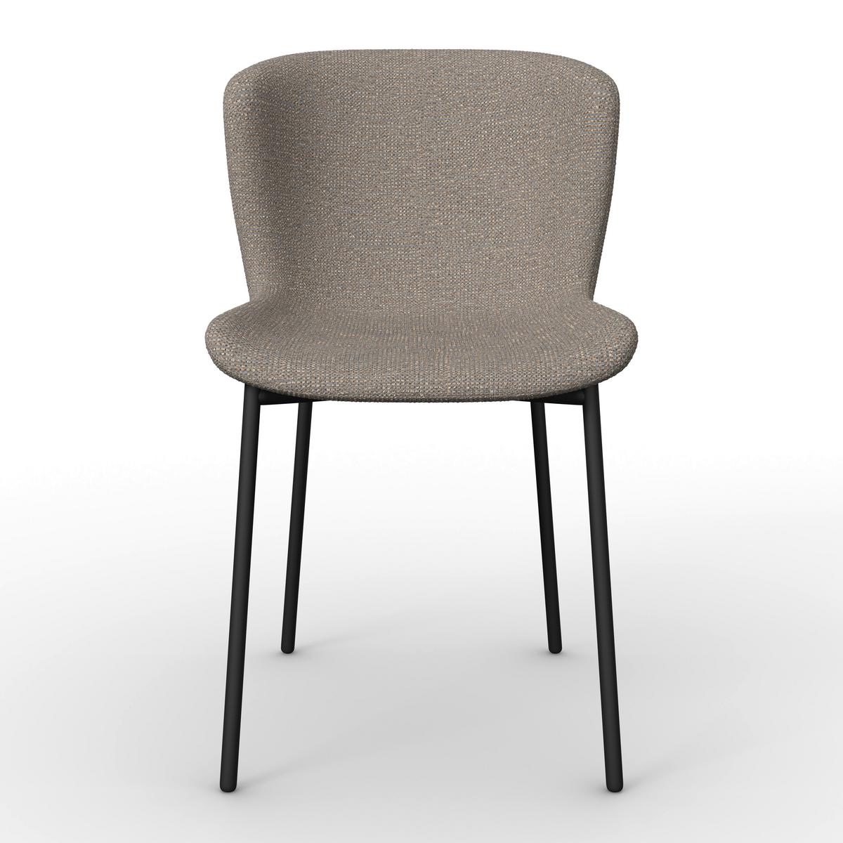 Stuhl Noemie Braun Chenille Gepolstert - Schwarz/Braun, MODERN, Holz/Textil (49/81/54cm) - Bessagi Home