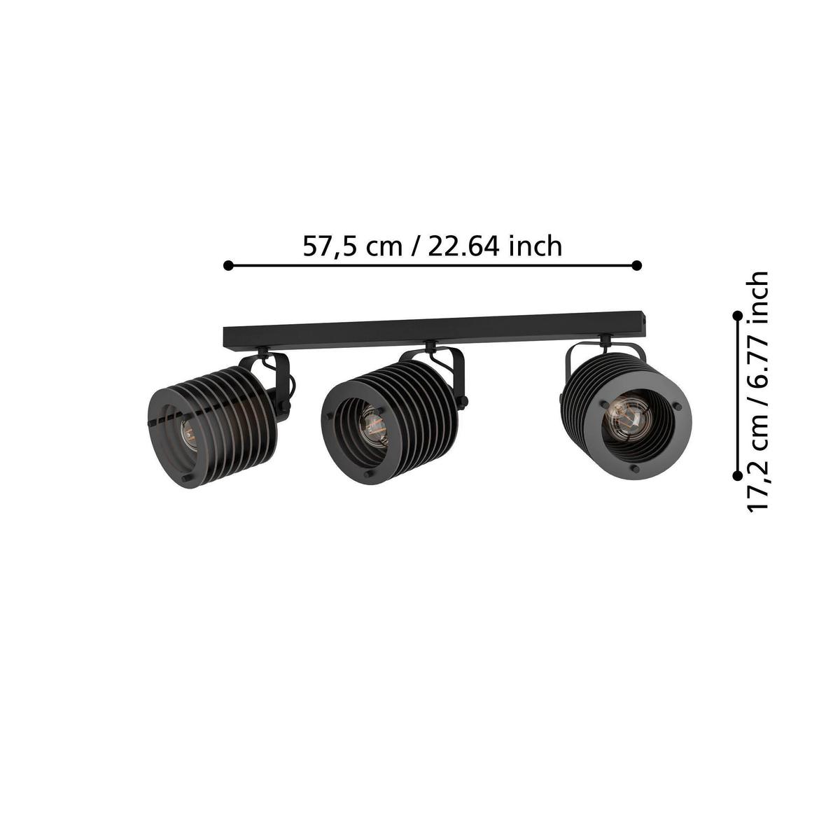 Strahler 900742_segovia - Schwarz, Design, Holz/Metall (57,5cm) - Eglo