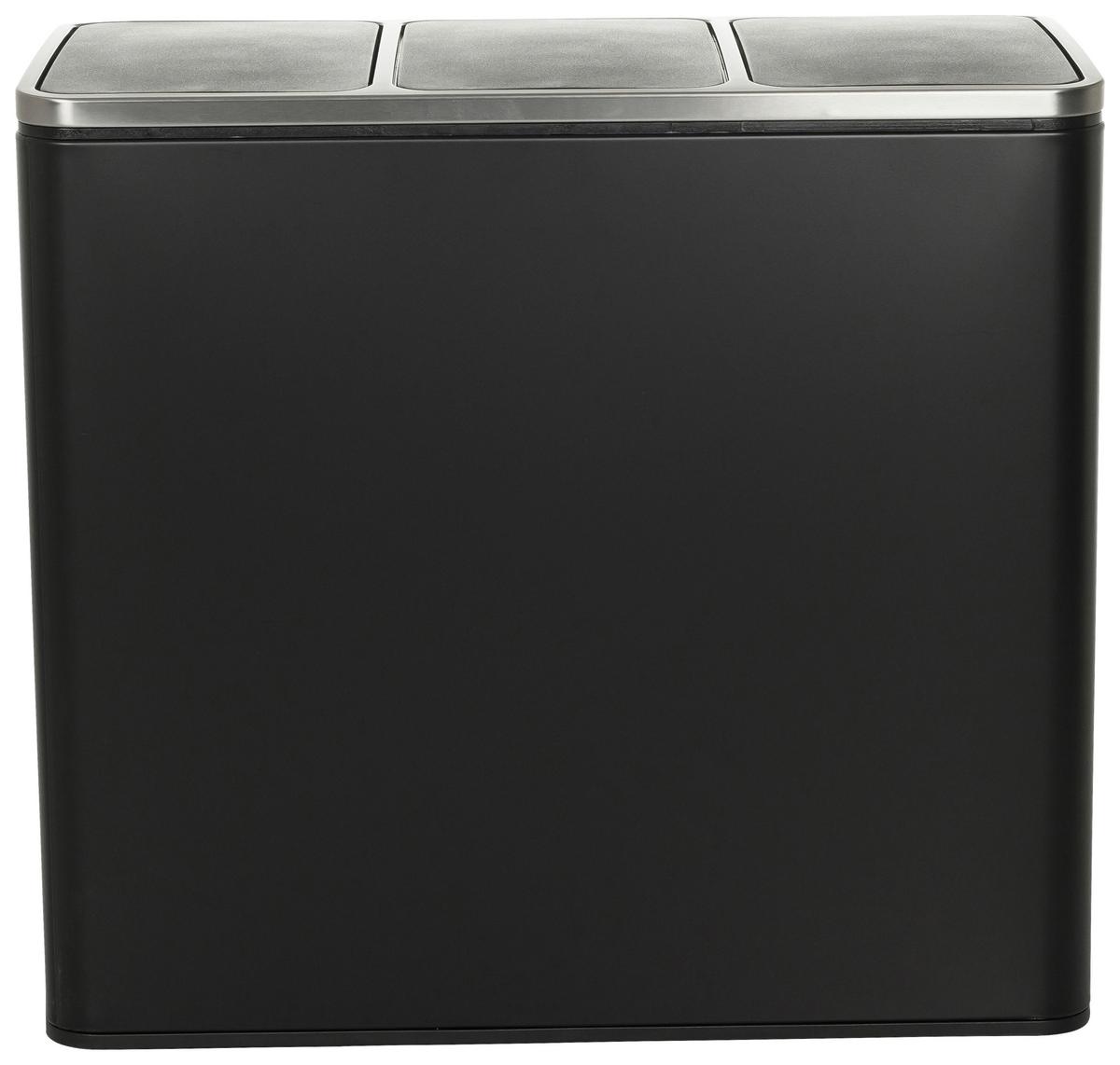 Koš Za Smeti Clean Ix, 3 X 18 L, Črna - črna, Moderno, kovina/umetna masa (61.0/56.0/31.5cm) - MID.YOU