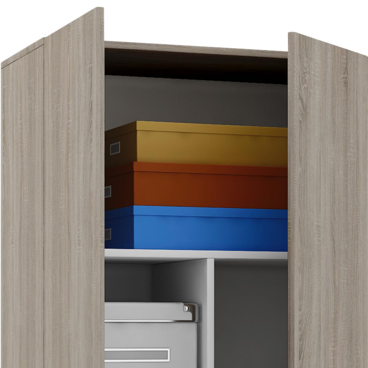 Mehrzweckschrank Vandol ca. 70x178x40 cm Eichefarben - Eichefarben/Silberfarben, Basics, Holzwerkstoff/Kunststoff (70/178/40cm) - MID.YOU