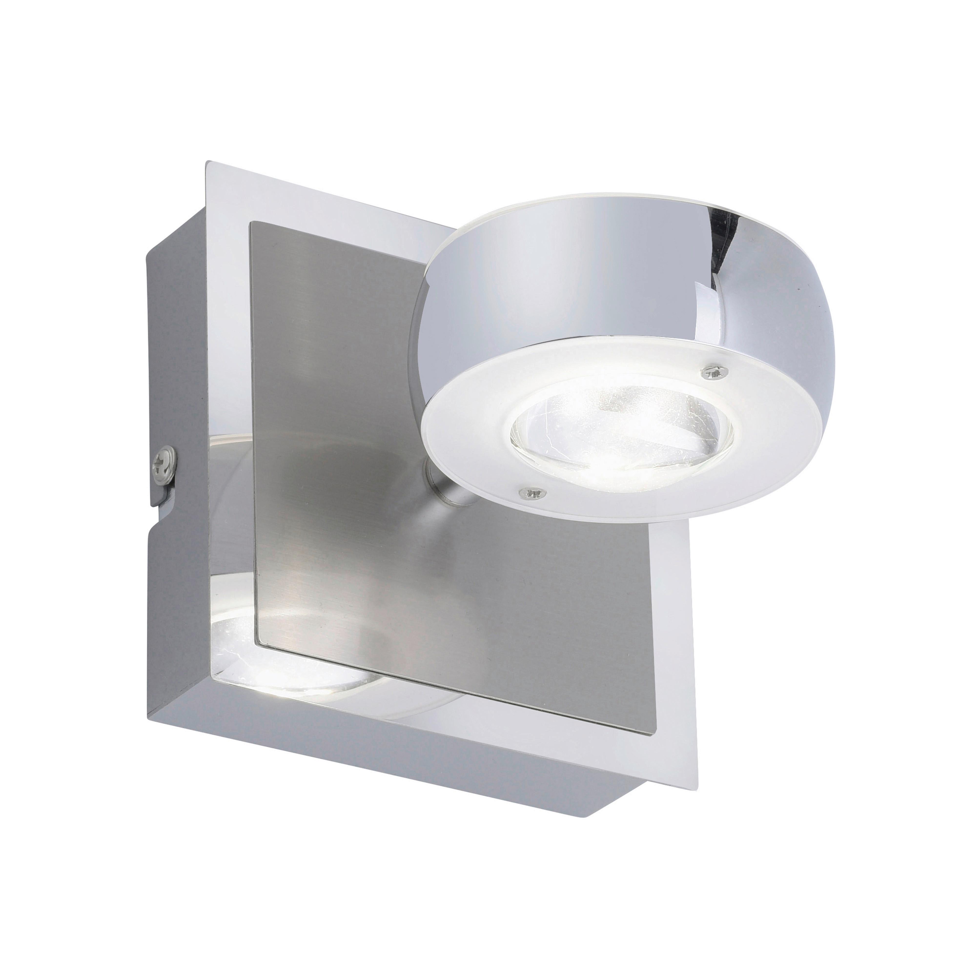 LED-Wandleuchte Lolasmart-Opti Silberfarben max. 6 Watt - Silberfarben, Design, Kunststoff/Metall (12/12/14cm)