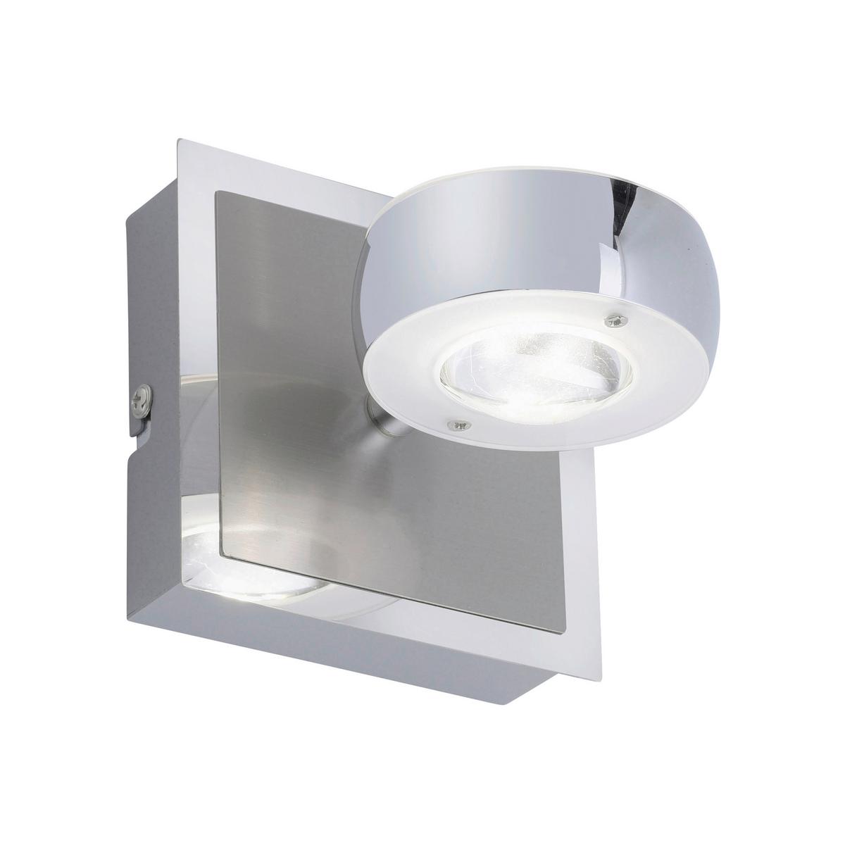 LED-Wandleuchte Lolasmart-Opti Silberfarben max. 6 Watt - Silberfarben, Design, Kunststoff/Metall (12/12/14cm)