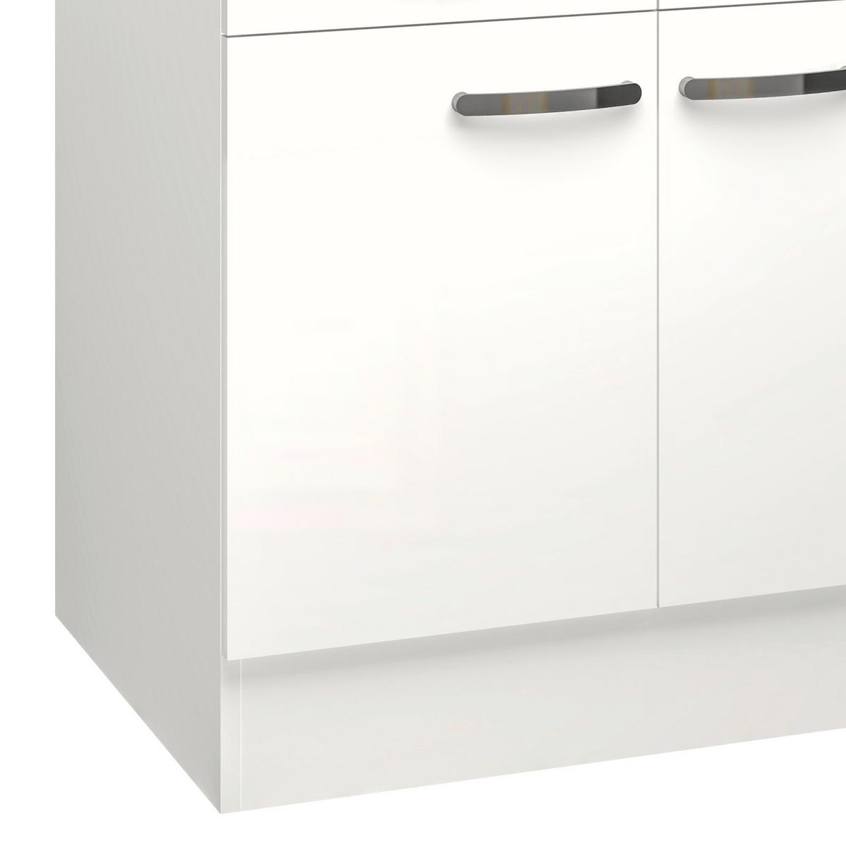 Kuhinjska Spodnja Omarica Alba, Bela, Š. 80 Cm - barve nerjavečega jekla/bela, Moderno, kovina/leseni material (80/86/60cm) - FlexWell