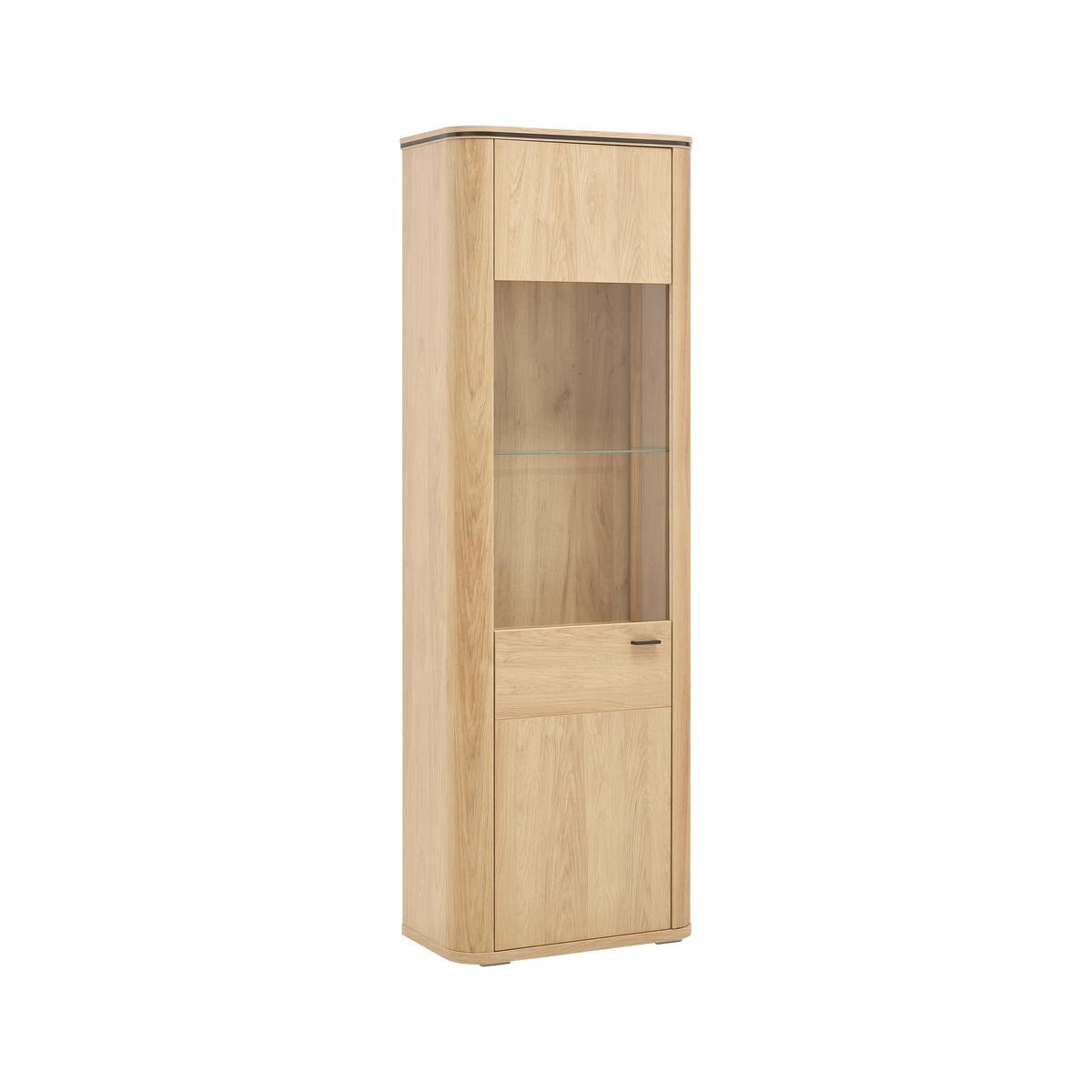 Vitrine Lagos Eichefarben - Eichefarben/Anthrazit, Modern, Glas/Holzwerkstoff (69,2/209,5/37,5cm) - Premium Living