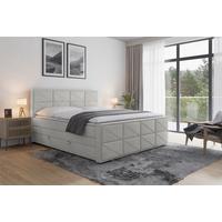 Boxspringbett Helsinki ca. 180x200 cm Hellgrau - Hellgrau/Schwarz, MODERN, Karton/Holzwerkstoff (180/200cm) - MID.YOU
