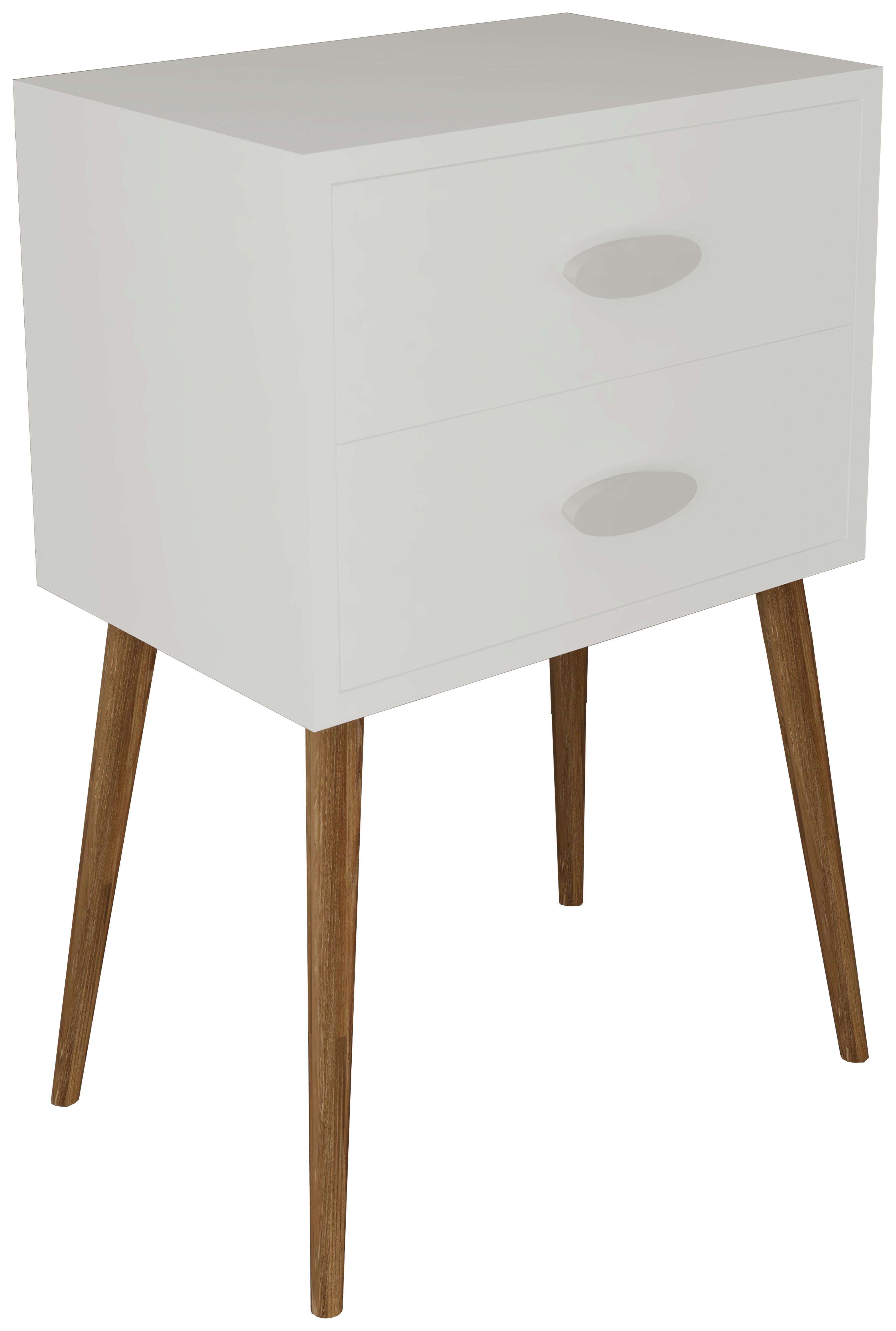 Nočna Omarica Singol Xxl, Bela - bela/medeni hrast, Moderno, leseni material (45/70/30cm) - MID.YOU