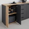 COMMODE CADIX -EXKLUSIV- - noir/anthracite, KONVENTIONELL, matériau en bois/matière synthétique (150/83/42cm) - Mömax