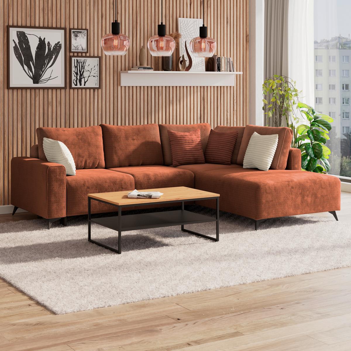 Coltar VIKTOR - arămiu, Modern, textil (270/212cm)