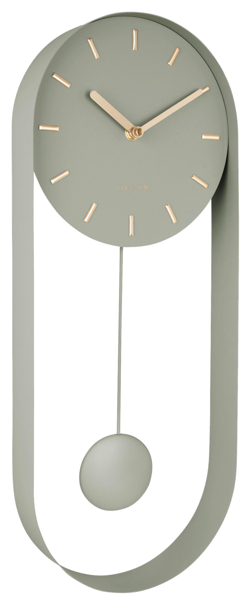 ZEGAR ŚCIENNY KA5822DG - zielony, Basics, metal (20/50/5cm) - Karlsson