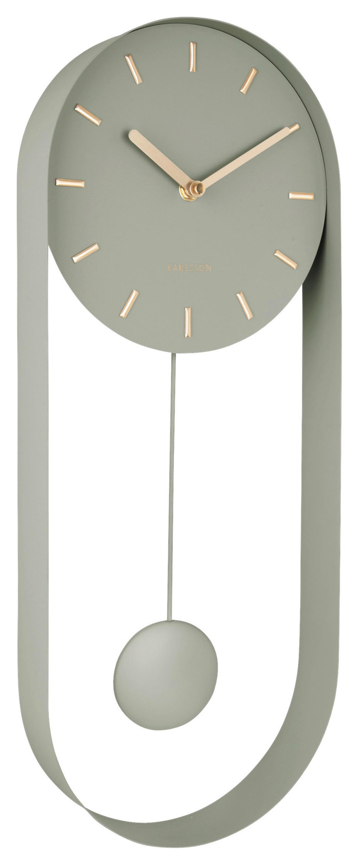ZEGAR ŚCIENNY KA5822DG - zielony, Basics, metal (20/50/5cm) - Karlsson