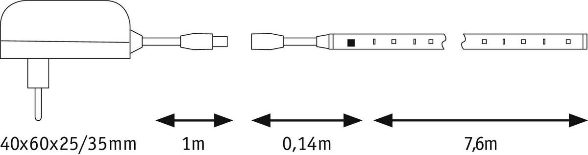 LED-Strip Simpled Motion max. 10 Watt - Weiß, Basics, Kunststoff (750,0cm) - Paulmann