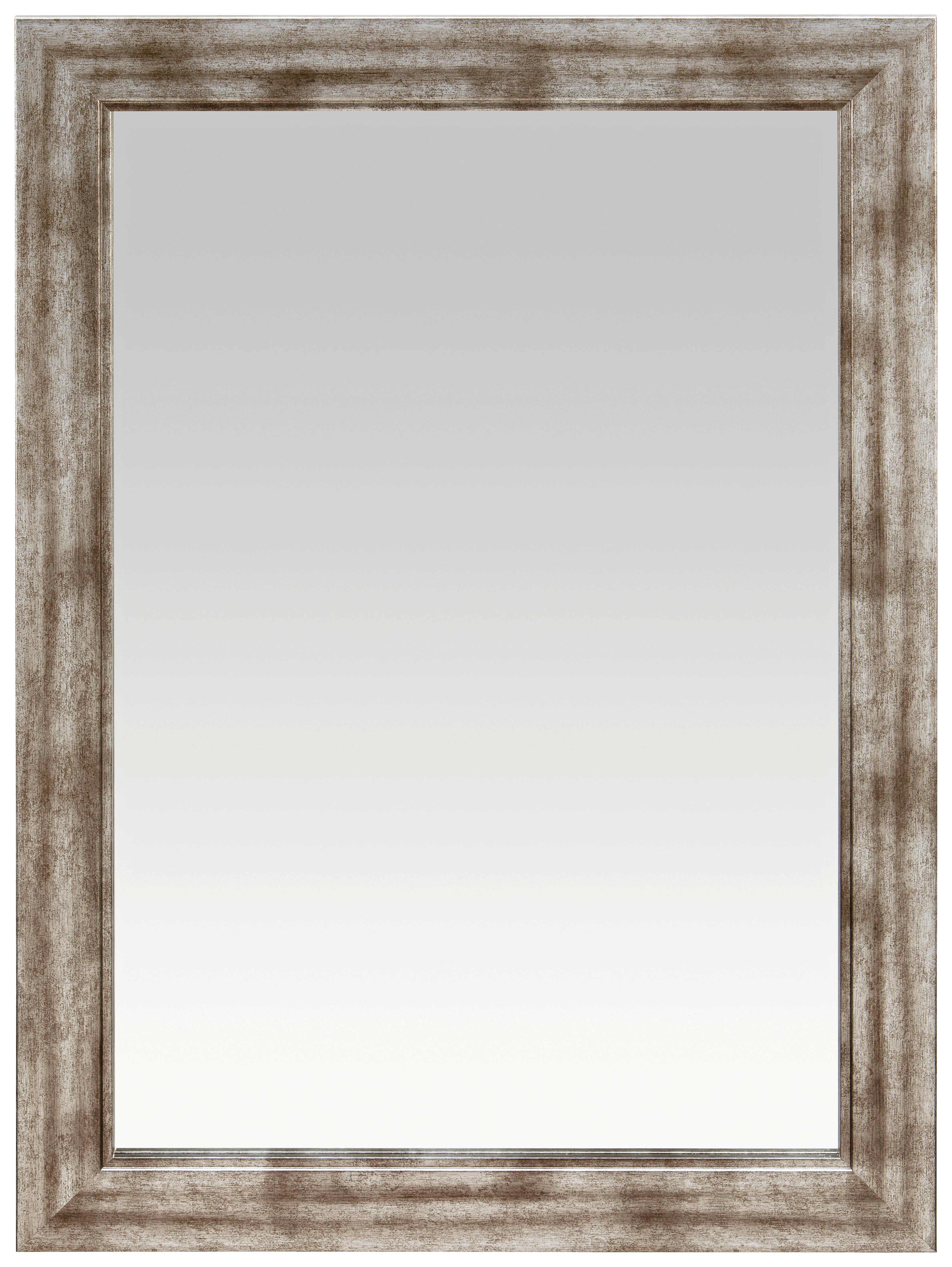 Stensko Ogledalo Metallic, Srebrna, 50 X 70 Cm - srebrne barve/barve niklja, Romantika, leseni material (50/70cm) - Mömax