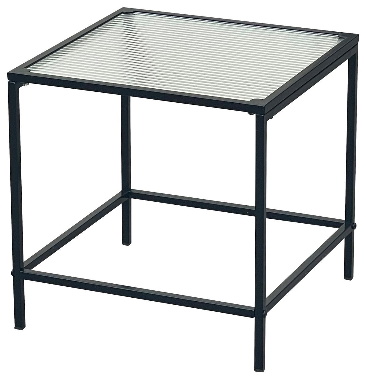 Beistelltisch Shine Schwarz - Transparent/Schwarz, MODERN, Glas/Metall (40/40/40cm) - Mömax