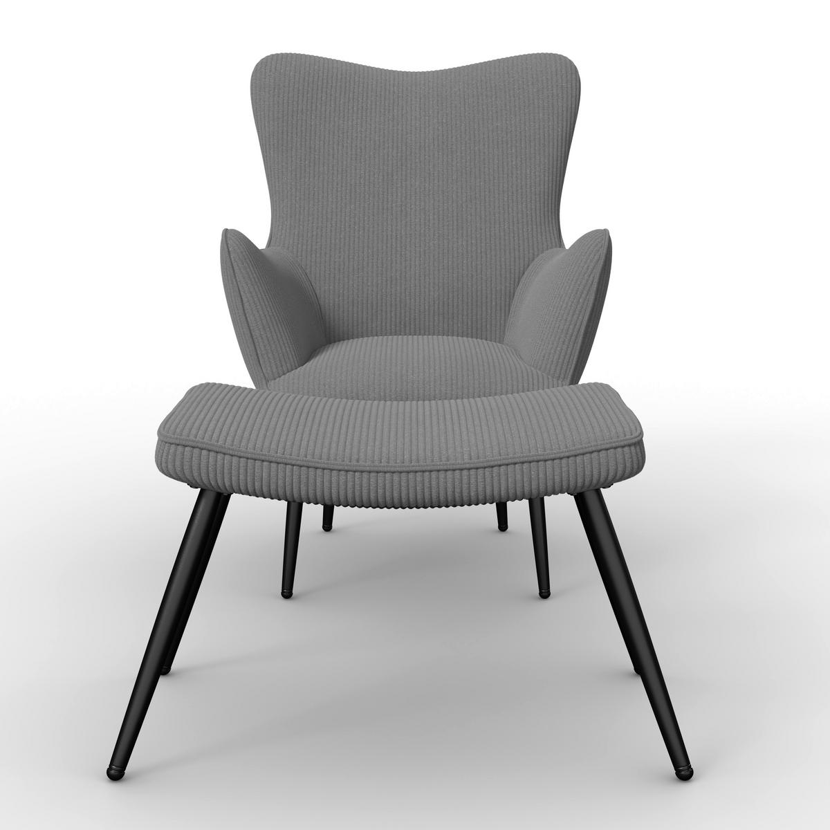 SCAUN DE RELAXARE AURORA - negru/gri, Modern, lemn/metal (68/98/74cm) - Bessagi Home