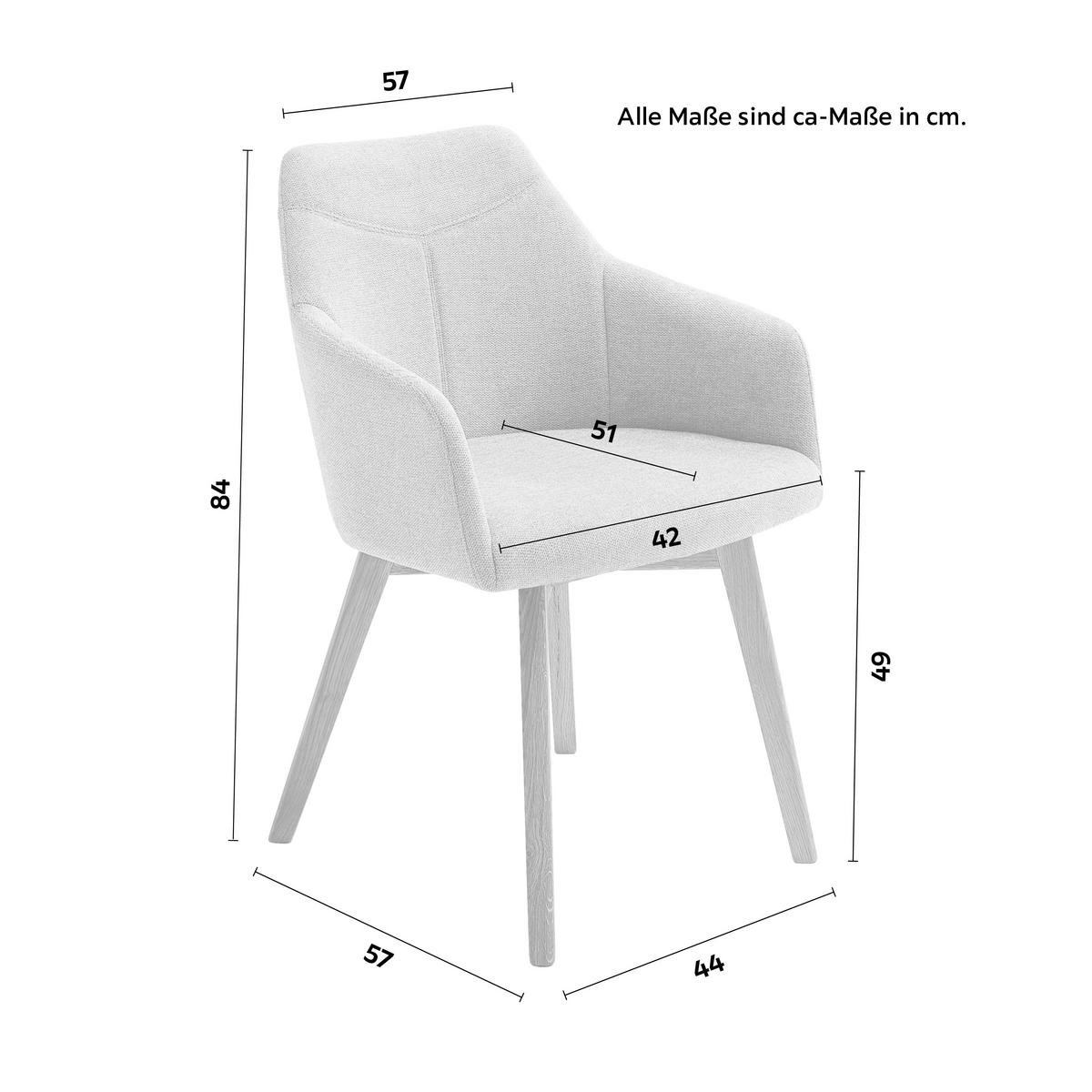 Armlehnstuhl in Grau - Grau, Design, Holz/Textil (57/84/57cm) - Mömax