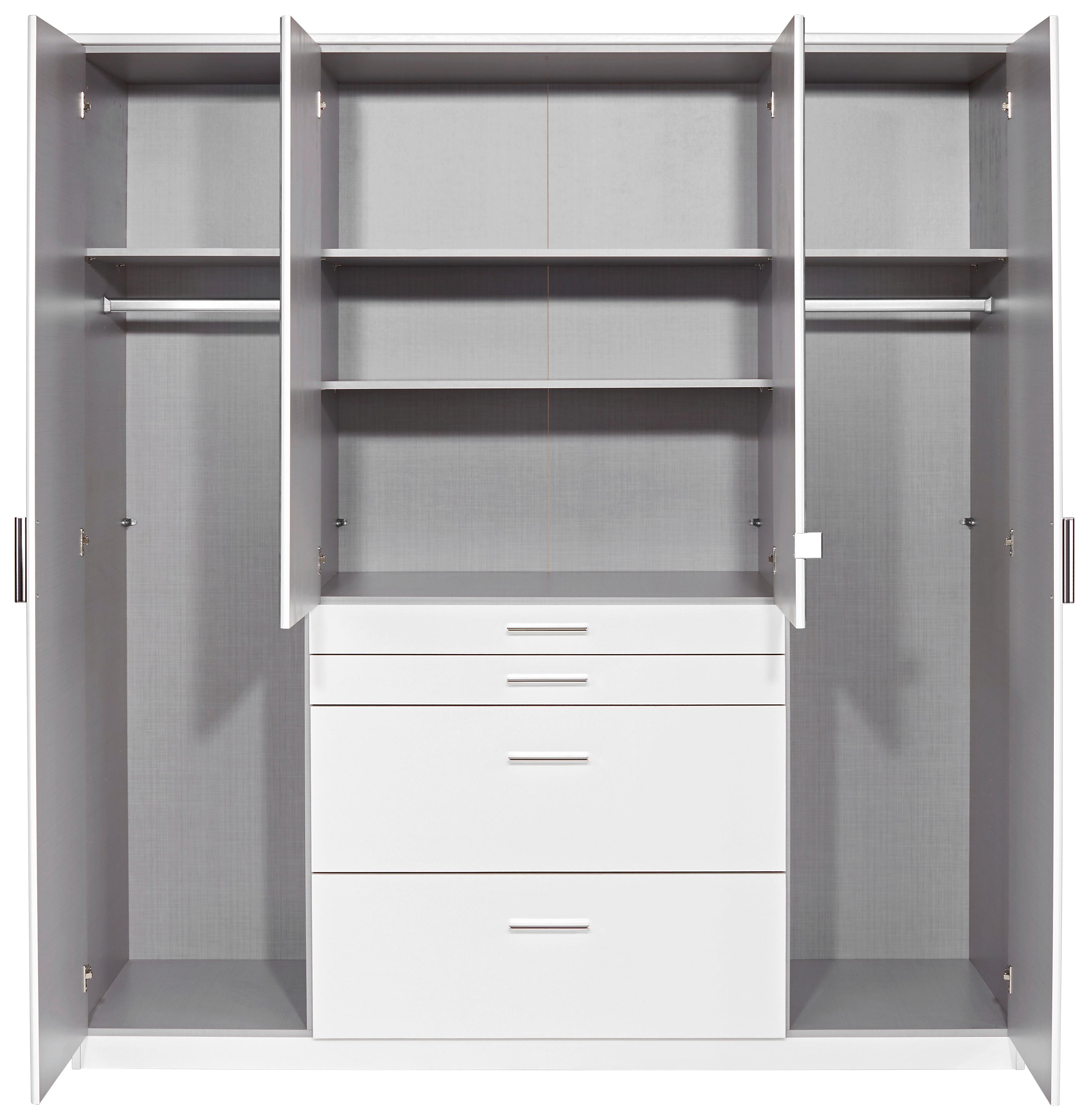 Ormar Za Odjeću Aachen - bijela/boje aluminija, Konvencionalno, drvni materijal/plastika (180/198/58cm) - Based
