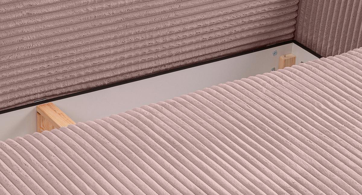Schlafsofa Grubs Rosa - Schwarz/Rosa, Basics, Holz/Kunststoff (225/96/93cm) - MID.YOU