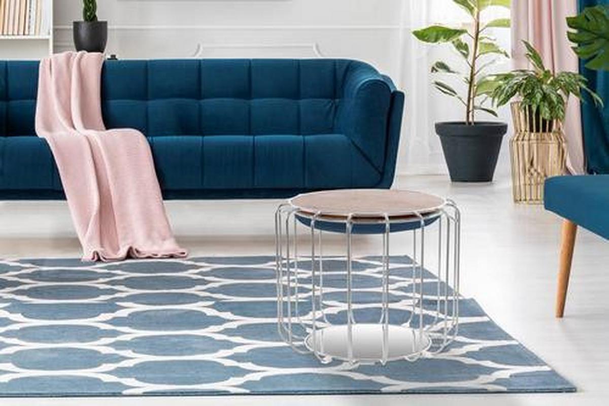 BEISTELLTISCH 4DPRB - Silberfarben/Dunkelblau, Basics, Glas/Holzwerkstoff (50/50/45cm) - Kayoom