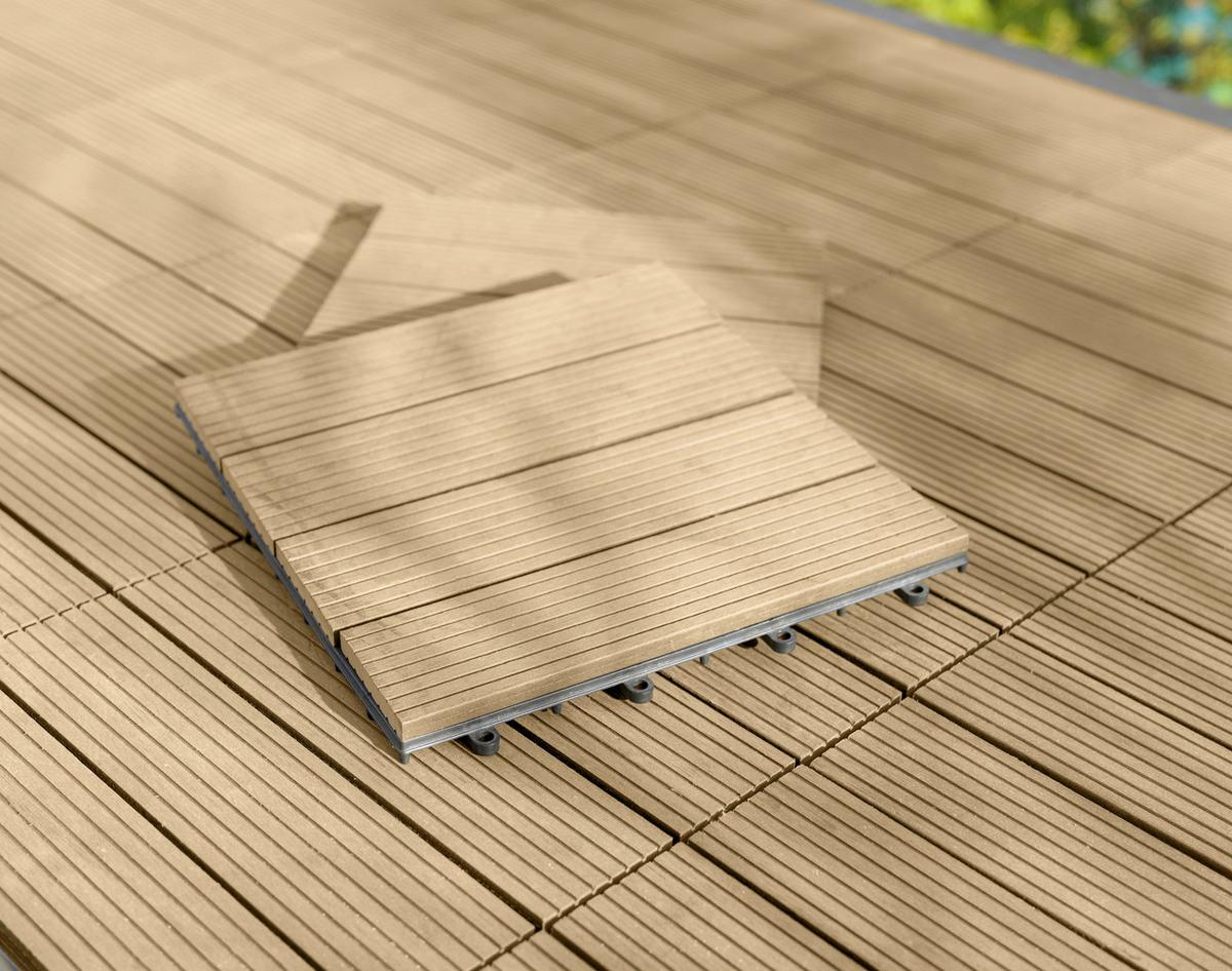 Terrassenfliese Willy Hellbraun ca. 30x30x2,2cm - Hellbraun, Basics, Kunststoff (30/30/2,2cm) - Mömax