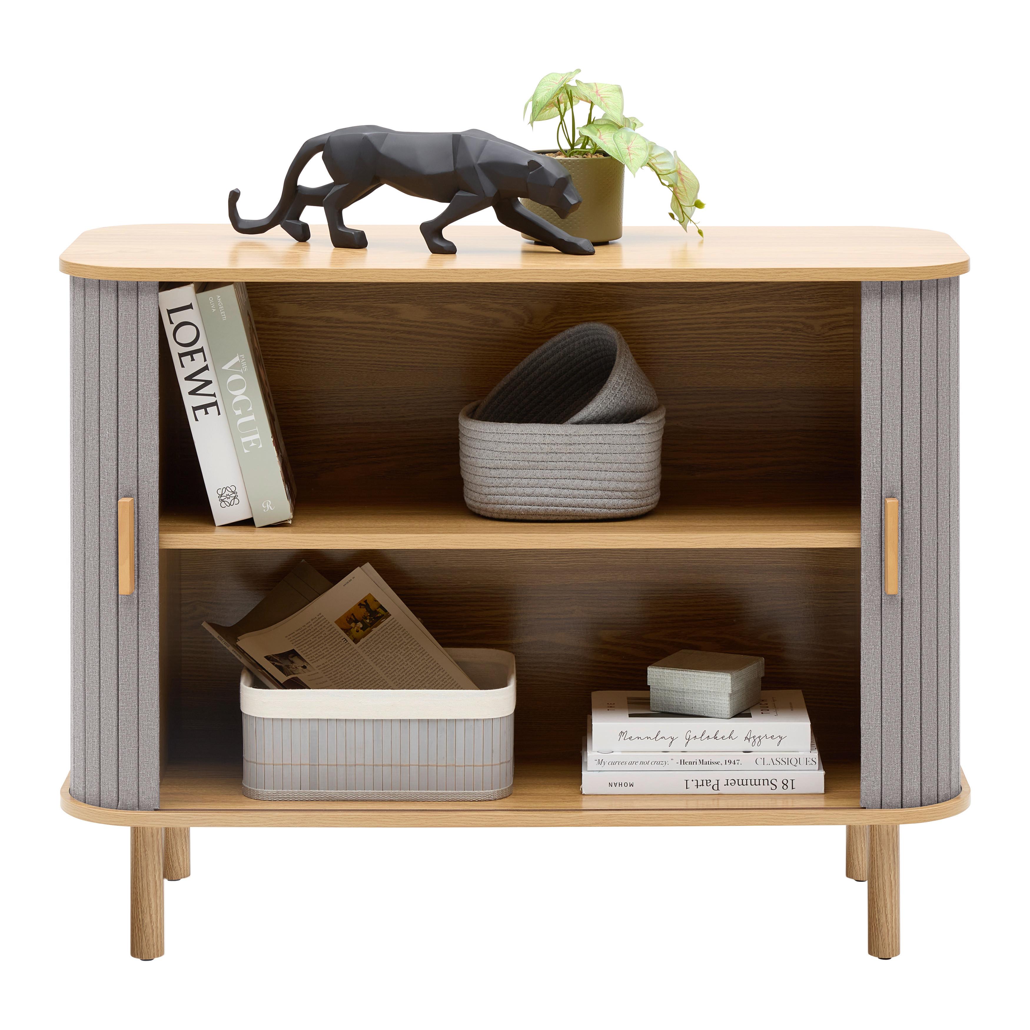 BYRÅ ARVID -EXKLUSIV- - grå/naturfärgad, Modern, trämaterial/trä (100/75/40cm) - Mömax