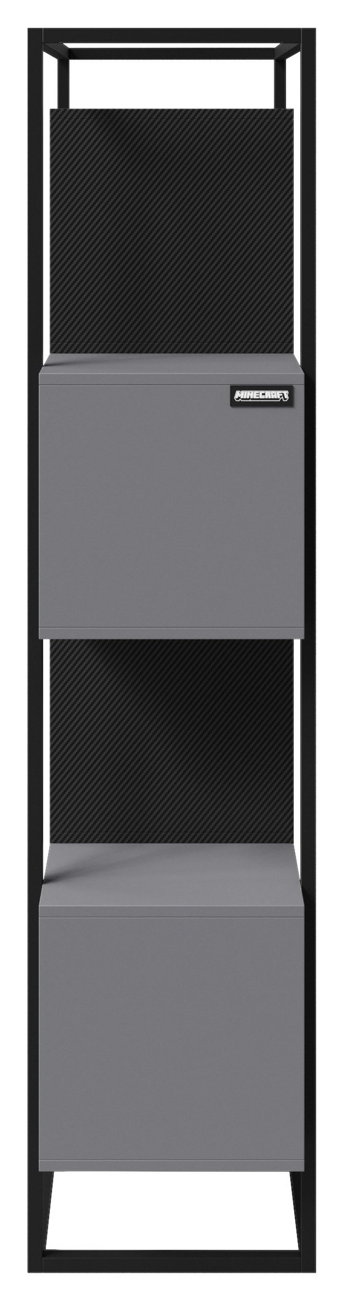Regal Minecraft ca. 70x164x38 cm Schwarz/Grau - Schwarz/Grau, MODERN, Holzwerkstoff/Metall (70/164/38cm) - Minecraft