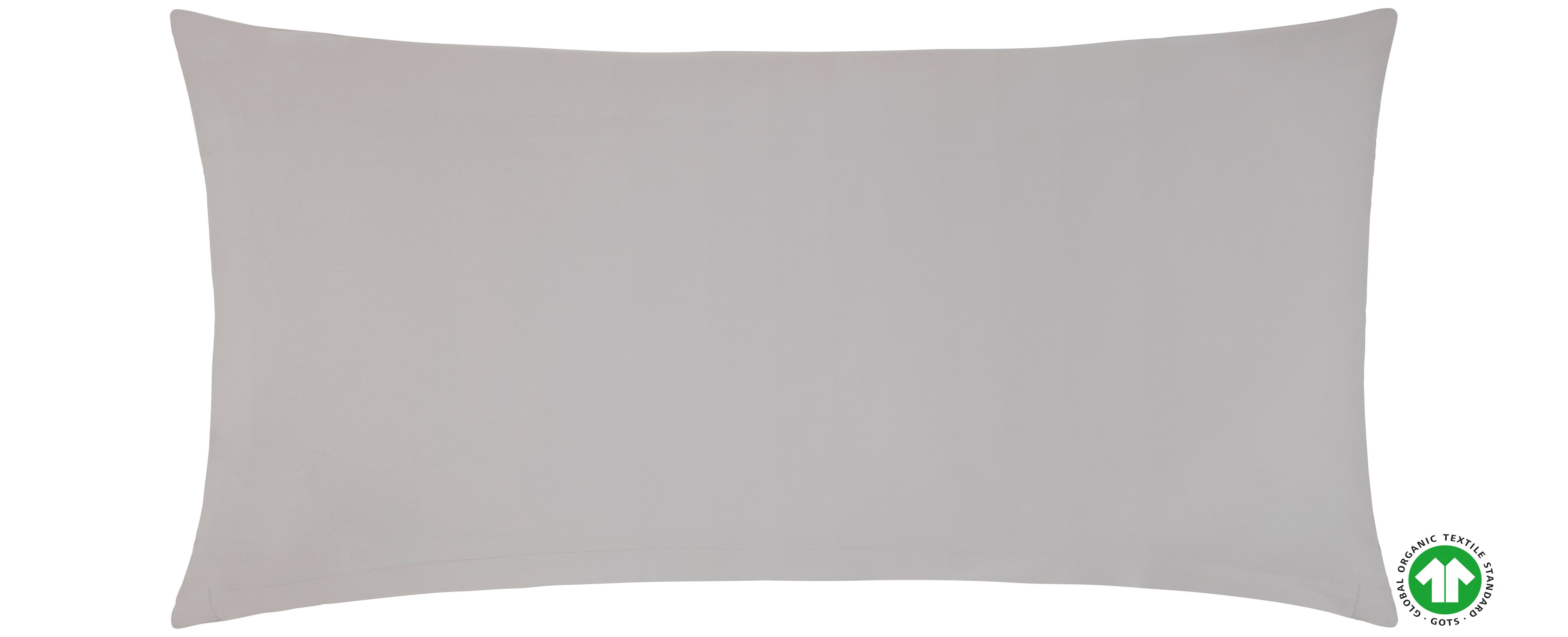 Kissenhülle Bio-Lisa Uni Grau ca. 40x80cm - Grau, MODERN, Textil (40/80cm) - ecoTree