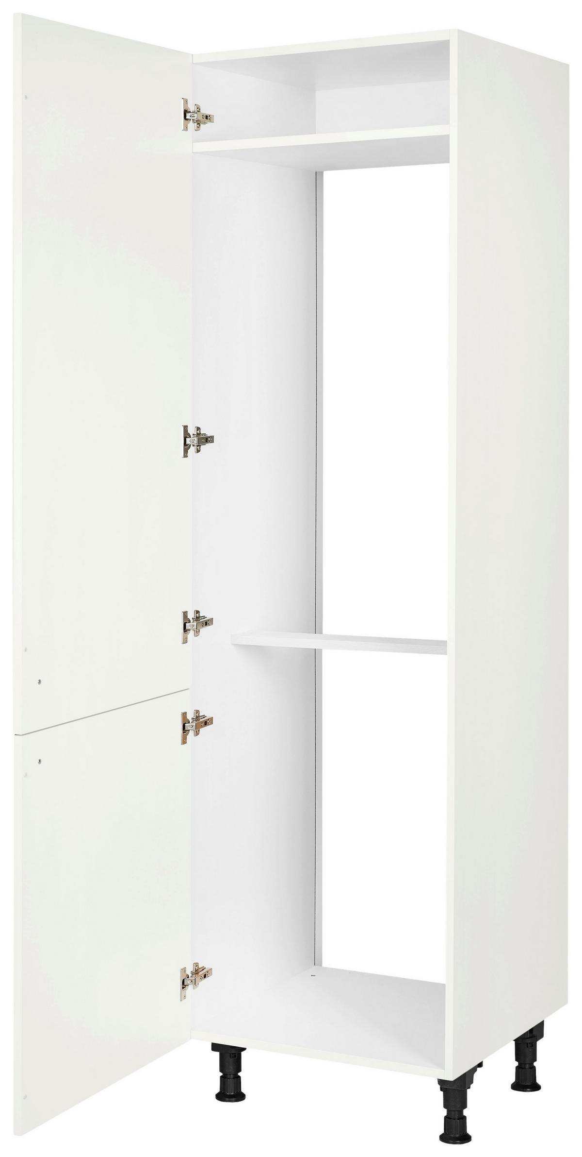 Geräteumbauschrank Cascada Weiß - Edelstahlfarben/Weiß, MODERN, Holzwerkstoff/Metall (60/216,6/58cm) - Nobilia