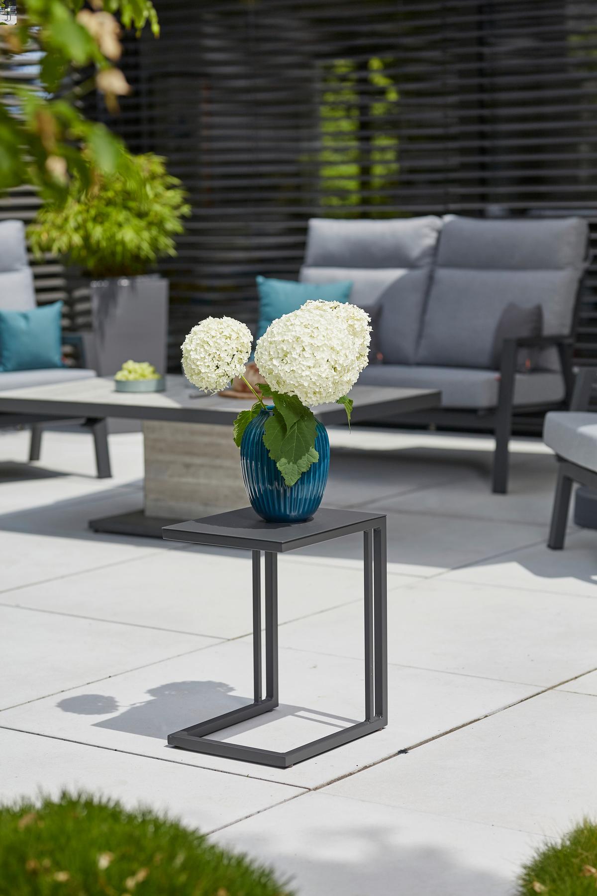 Gartenbeistelltisch Ramo Anthrazit - Anthrazit, Basics, Metall (33,5/50/40cm) - Siena Garden