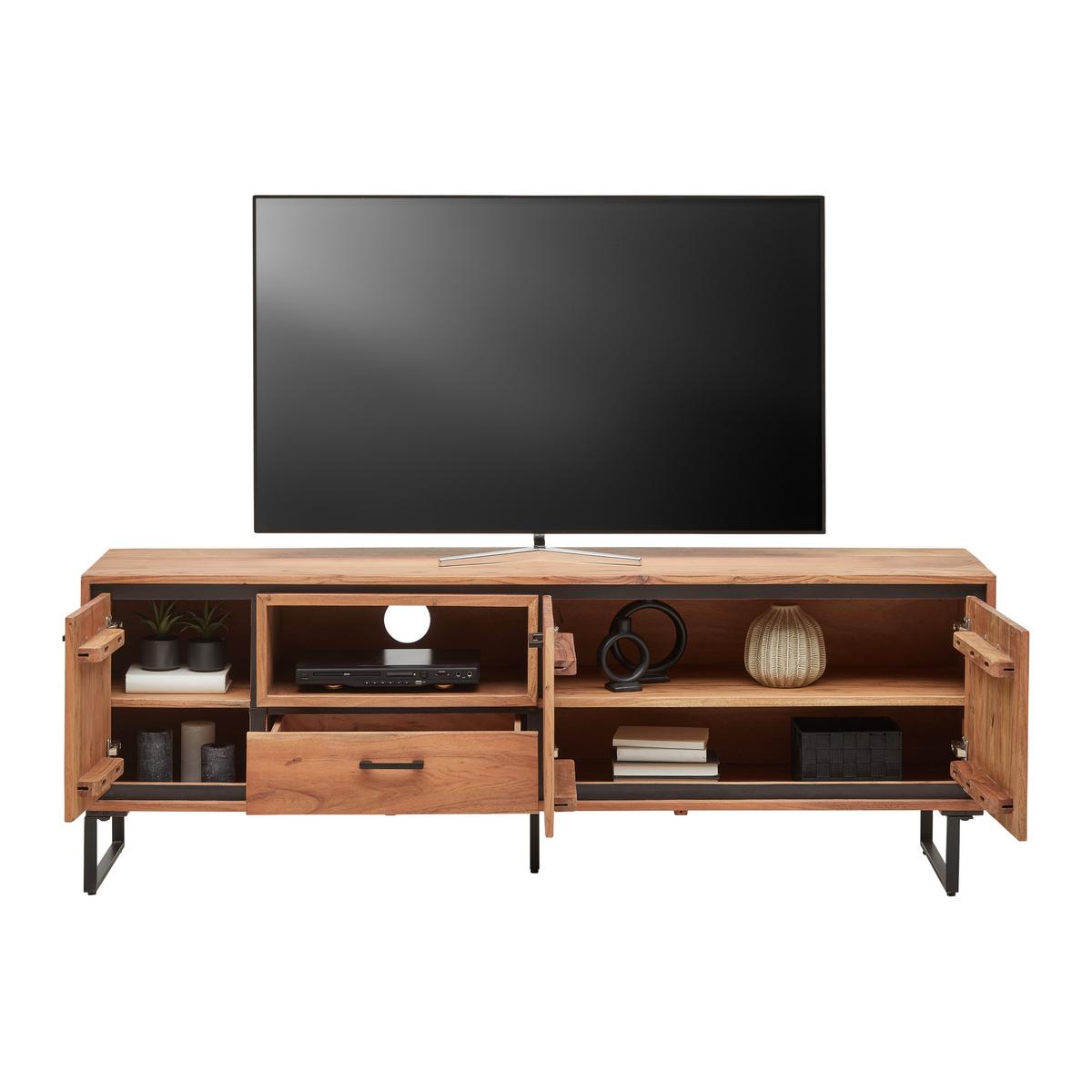 TV-Element Shiva Schwarz/Akaziefarben - Schwarz/Akaziefarben, MODERN, Holz/Metall (177/60/40cm) - Mömax
