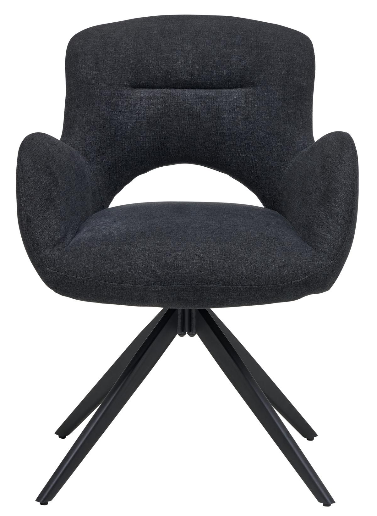 KRZESŁO Z PODŁOKIETNIKAMI ELLA - czarny, Modern, metal/drewno (62/84/62cm) - Livetastic