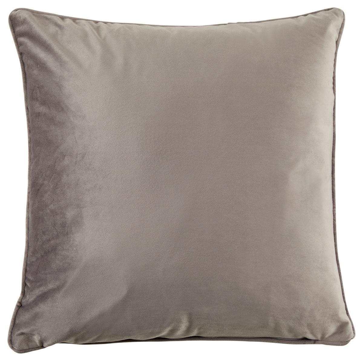 Zierkissen Viola aus Samt ca. 45x45cm - Grau, Konventionell (45/45cm) - Premium Living