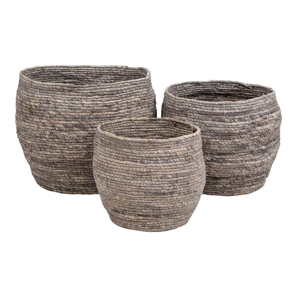 Korbset Tivoli Baskets Grau, 3er Set - Grau, Design, Holz (24cm)