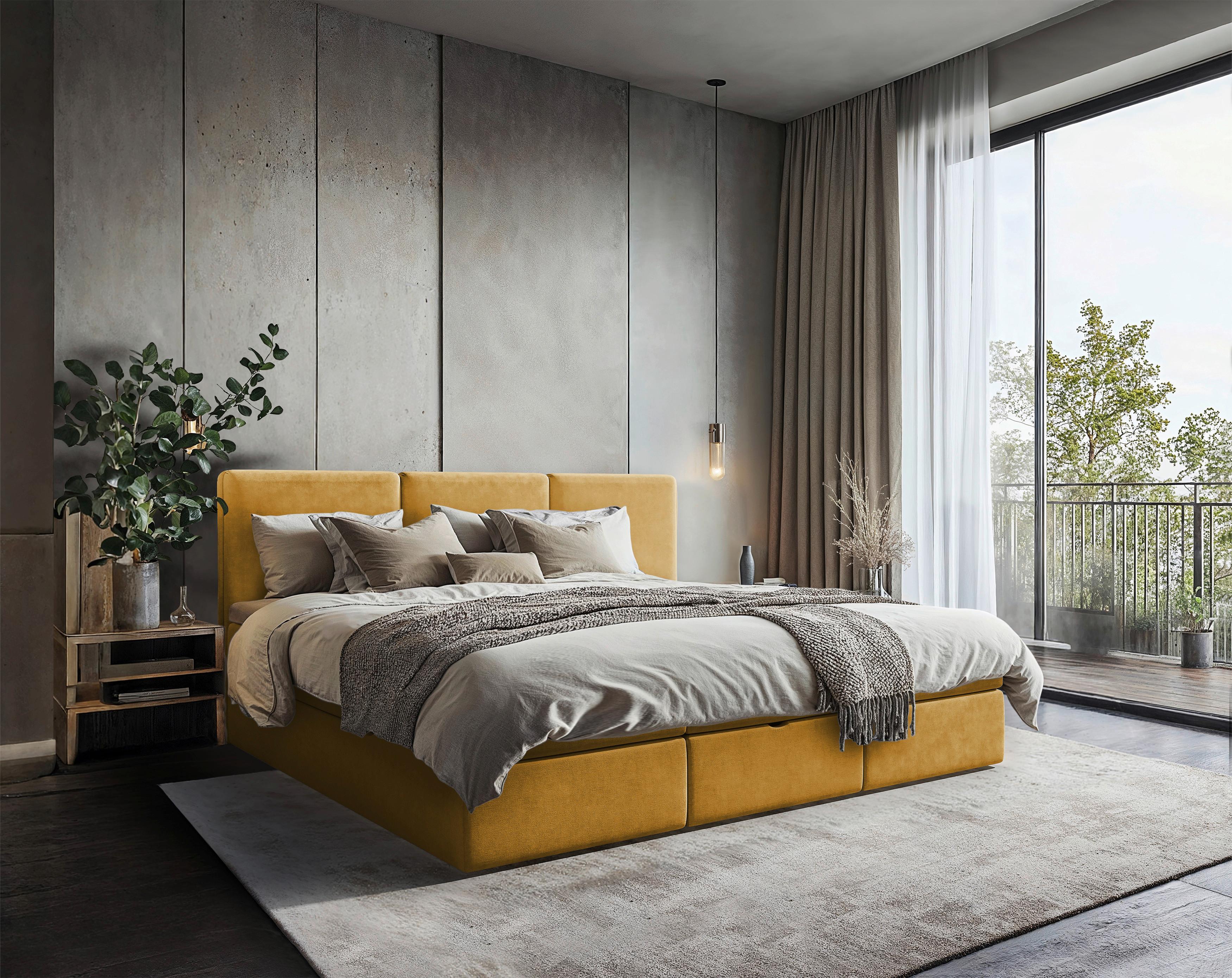 Familienbett Domino Combo Currygelb ca. 270x200 cm - Currygelb/Schwarz, MODERN, Holz/Holzwerkstoff (270/200cm) - MID.YOU