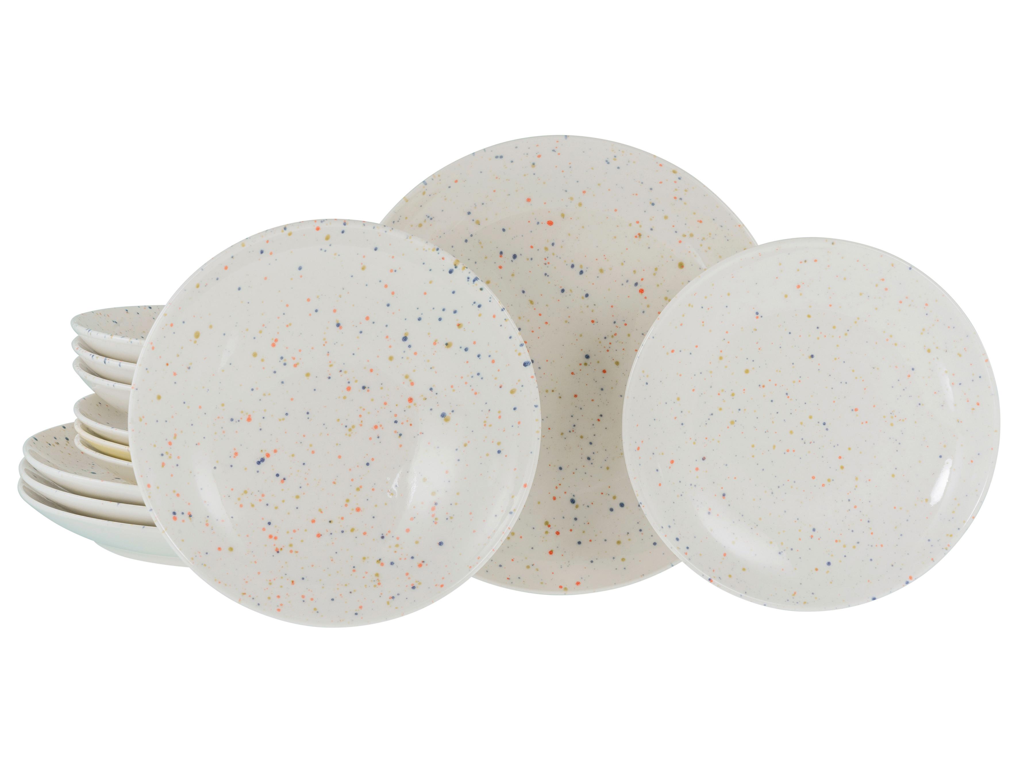 Jedilni Servis Confetti White, 12-Delni - krem barve, Basics, keramika - Creatable